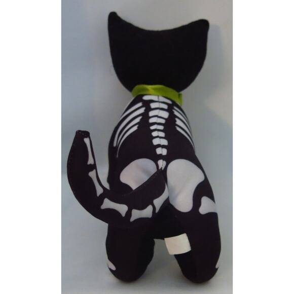 Day of the Dead Skeleton Cat Dia De Los Muertos Fabric Stuffie Toy Halloween - Picture 3 of 8